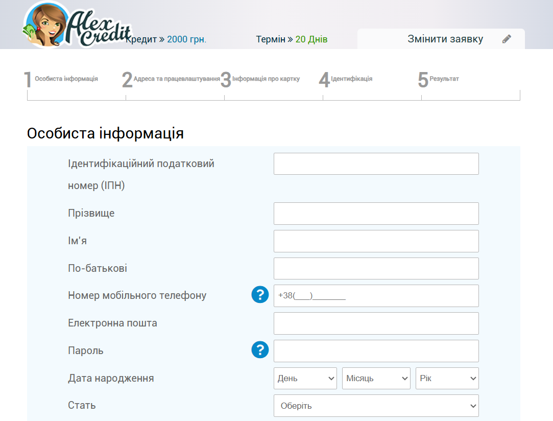 4 кроки кредитування AlexCredit